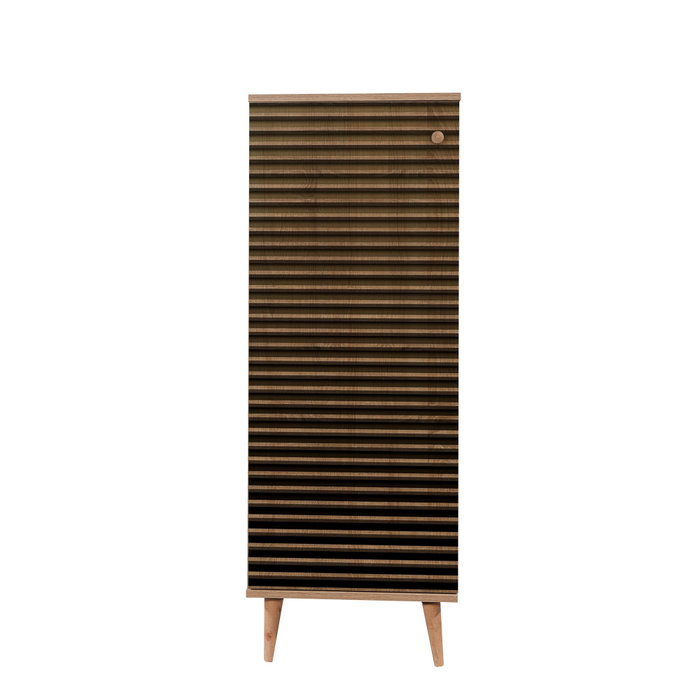 Hanah Home Filinta-220 Zapatero Roble Sonoma, 135x50x38cm, Tablero de Partículas Melamina con Patas de Carpe y Asas de Metal y Cuerda